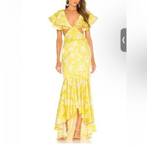 Michael Costello Yellow Floral Dress